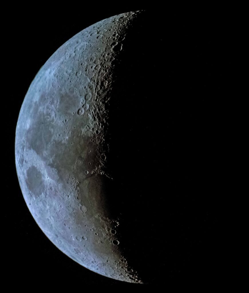 Moon captured through GSO 8" Dobsonian (Silver)