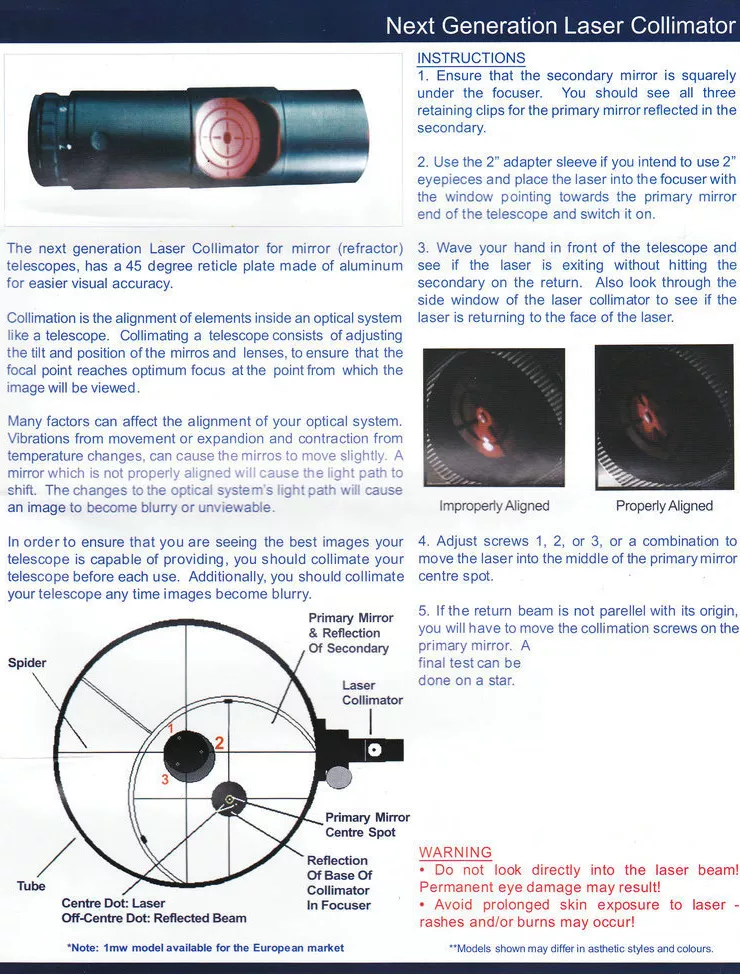 NextGen Metallic Laser Collimator (1.25") with 2" Adapter - Image 5
