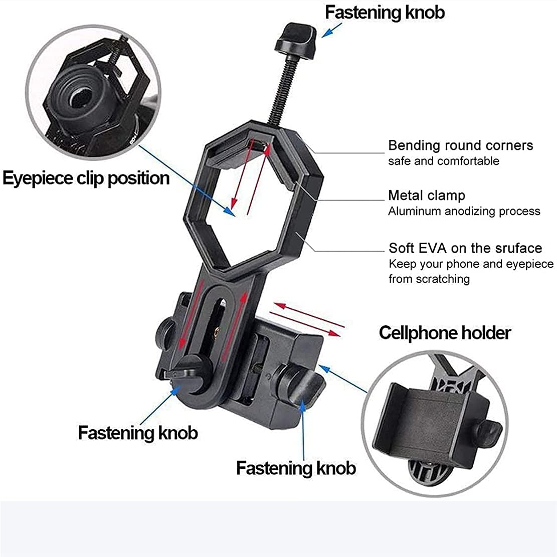 Universal Smartphone Adapter for Telescopes And Binoculars (1.25") - Image 3
