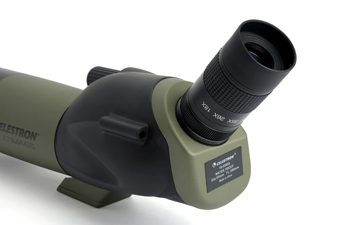 Celestron Ultima 18-55X65mm Angled Zoom Spotting Scope with Smartphone Adapter - Image 3