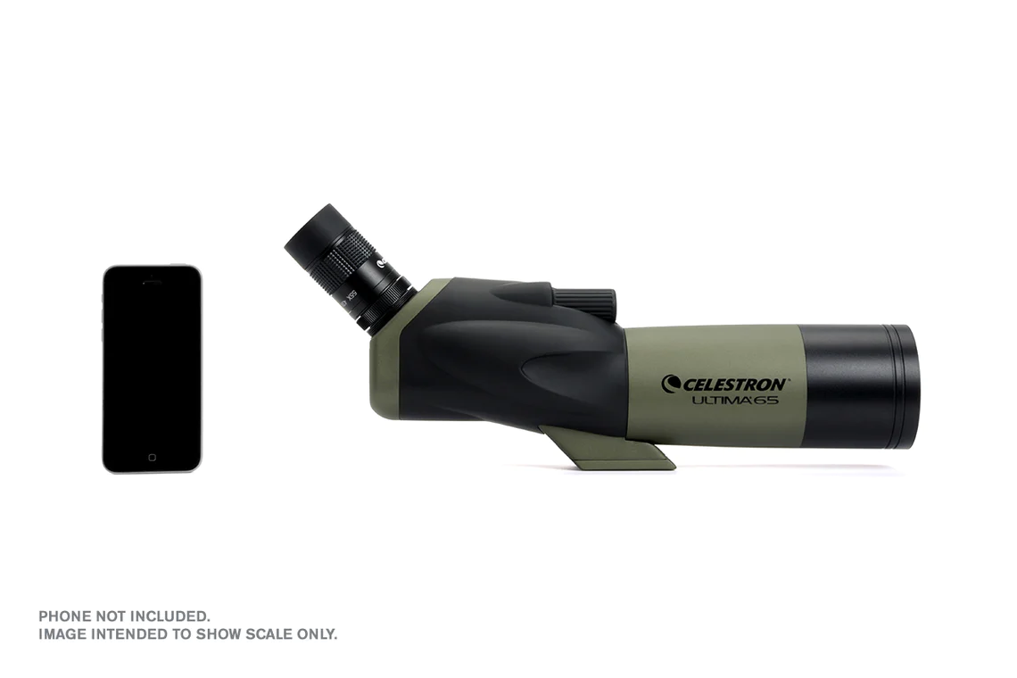 Celestron Ultima 18-55X65mm Angled Zoom Spotting Scope with Smartphone Adapter - Image 5