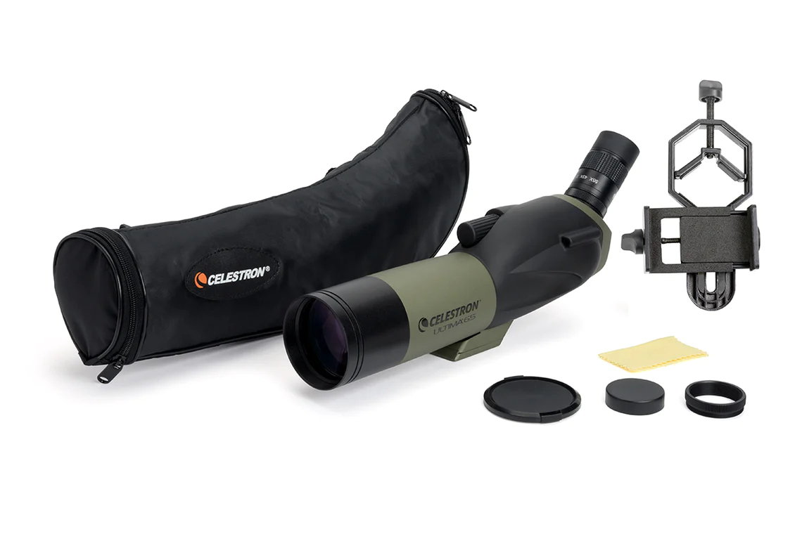 Celestron Ultima 18-55X65mm Angled Zoom Spotting Scope with Smartphone Adapter - Image 8