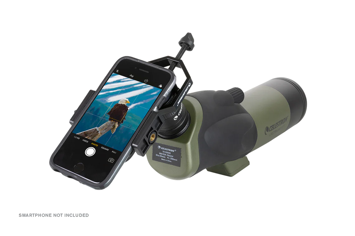 Celestron Ultima 18-55X65mm Angled Zoom Spotting Scope with Smartphone Adapter - Image 9