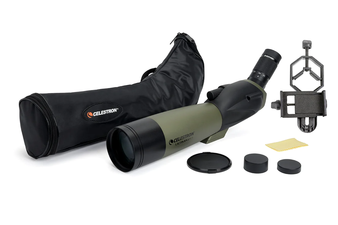 Celestron Ultima 20-60X80mm Zoom Spotting Scope with Smartphone Adapter - Image 8
