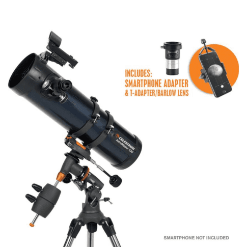 Celestron Astromaster 130EQ Telescope With Phone Adapter & T-adapter/barlow Lens