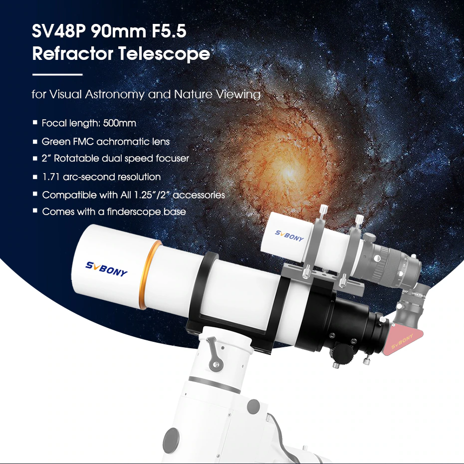 Svbony SV48P Achromatic Telescope 90mm f/5.5 Refractor OTA for Deep Sky Astrophotography and Visual Astronomy - Image 5