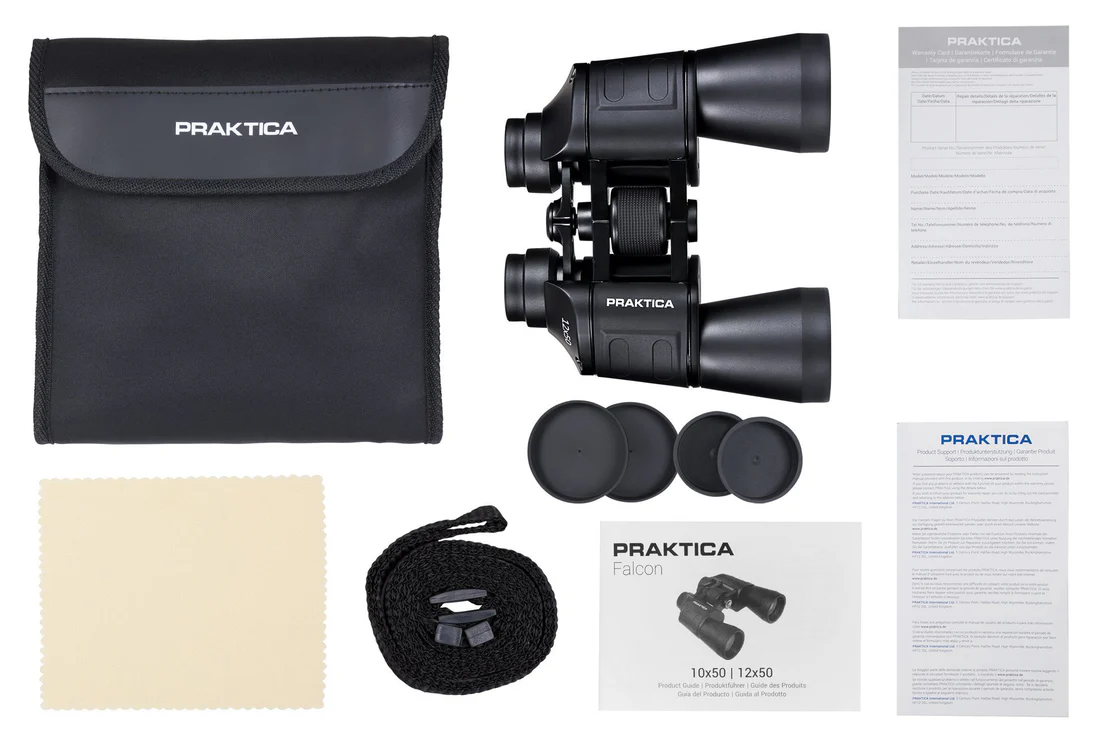PRAKTICA Falcon 12x50 Binoculars (Black) - Image 2