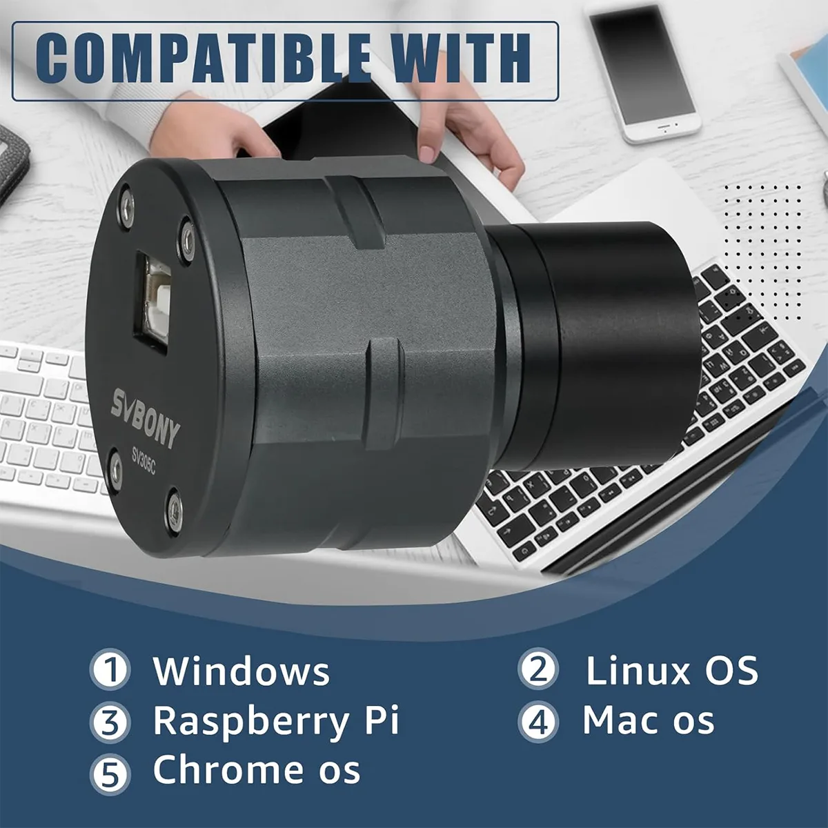 Svbony SV305C Astronomy Camera for Planetary Photography, 1.25 inch Planetary Camera - Image 2