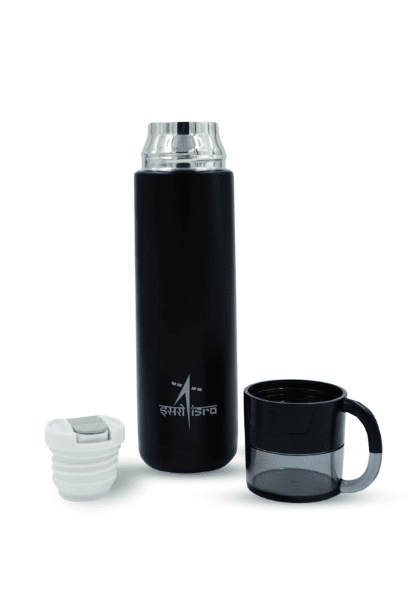 ISRO Stainless Steel Water Bottle Flask with Drinking Cup Lid - Image 2