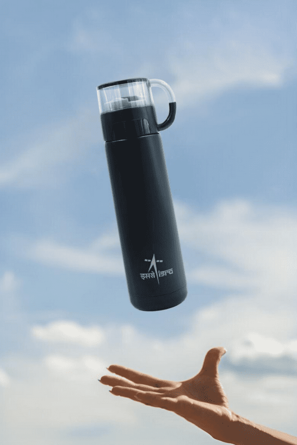 ISRO Stainless Steel Water Bottle Flask with Drinking Cup Lid