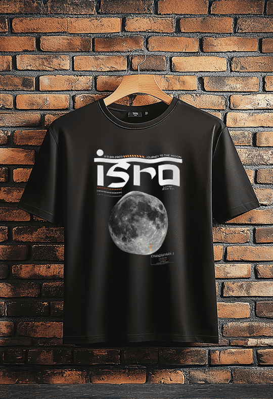 ISRO Moon Mission Round Neck Unisex T-shirt - Image 2