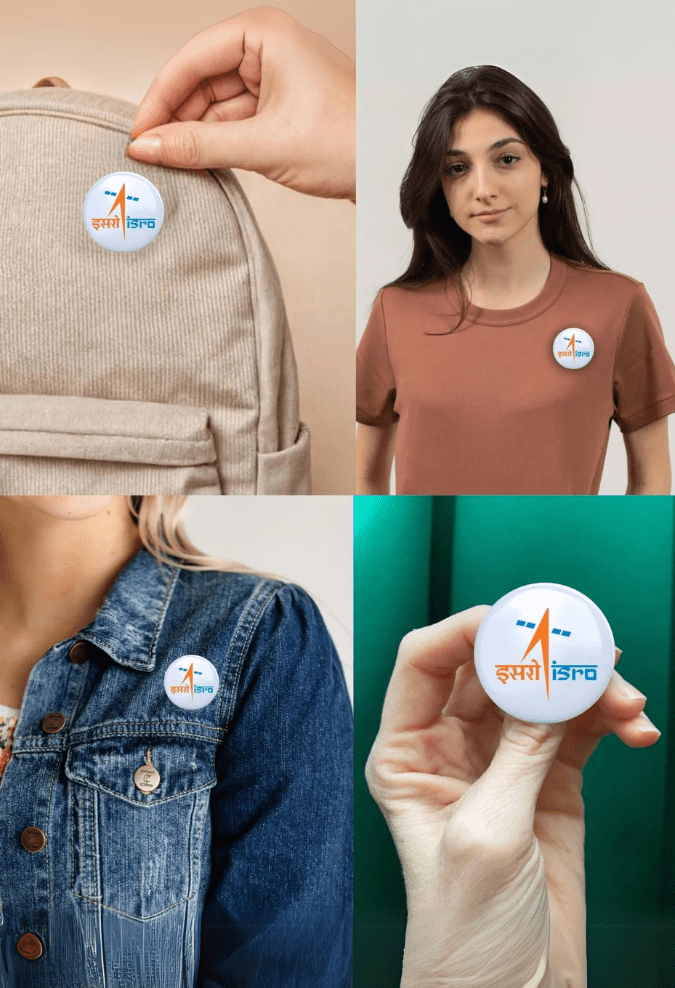 ISRO Metal Pin Badges – for T-shirt, Bags, Blazer - Image 2