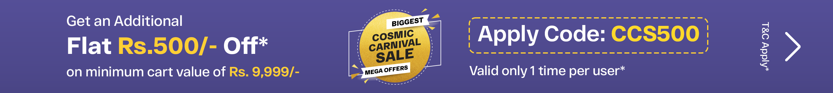 Cosmic Carnival Sale on Space Arcade - Avail Discount from Coupon Code ₹500