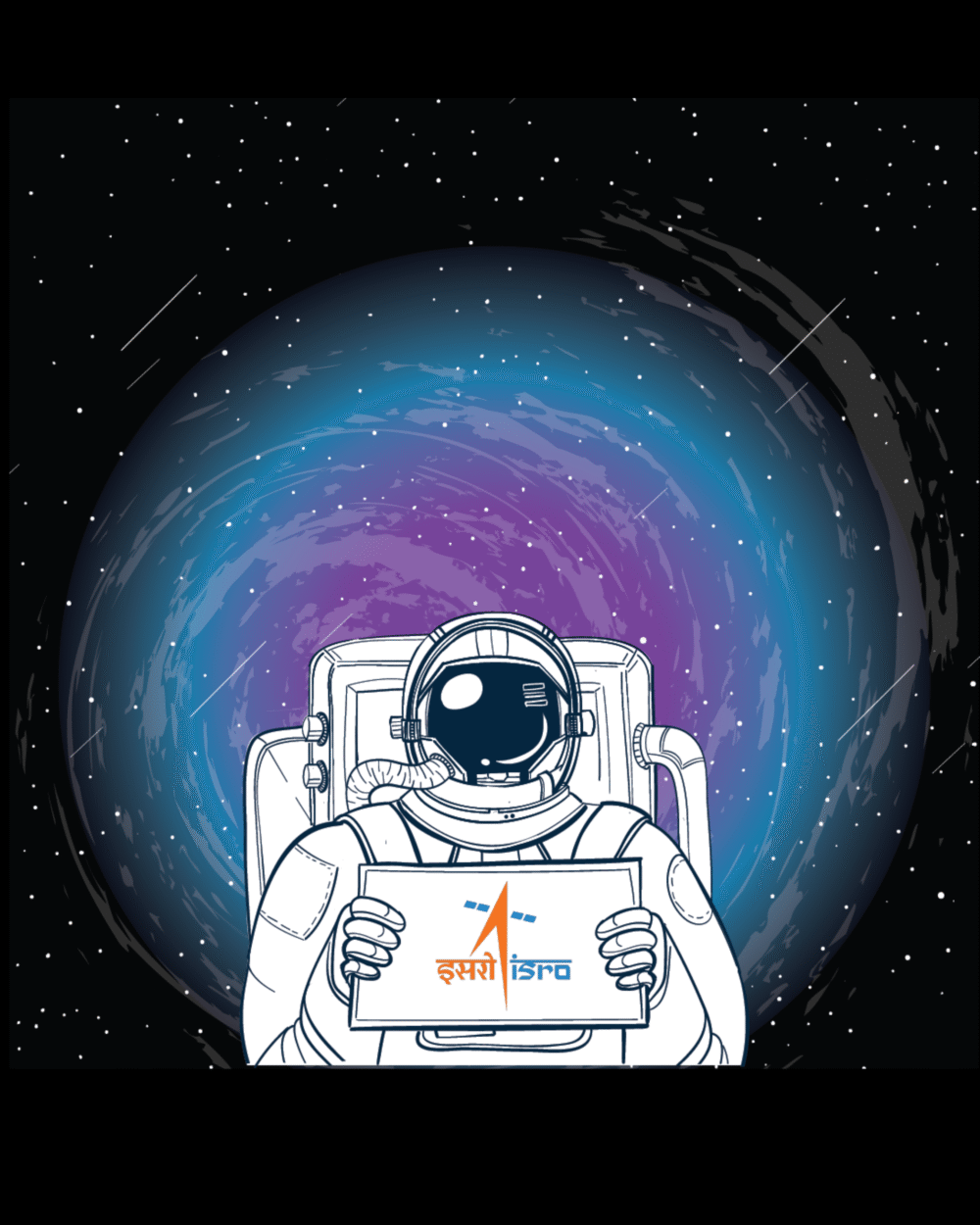 ISRO Astronaut Black Coffee Mug - Image 3
