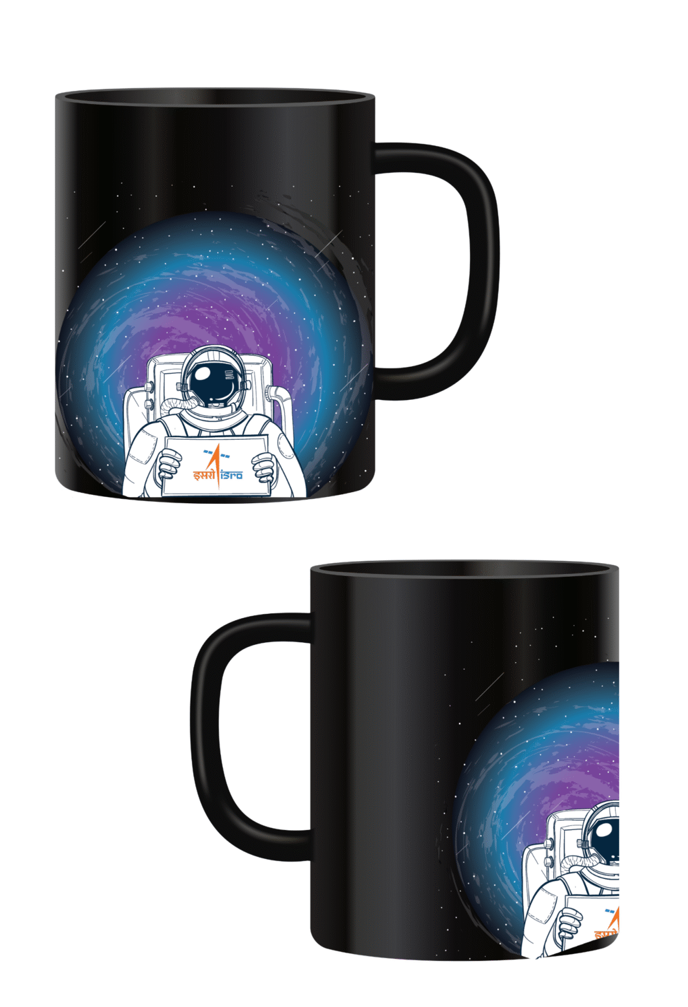 ISRO Astronaut Black Coffee Mug - Image 2