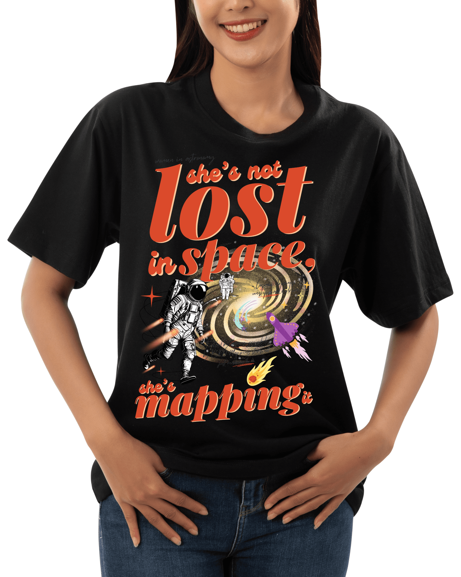 Lost in Space – Unisex Oversized T-Shirt Black