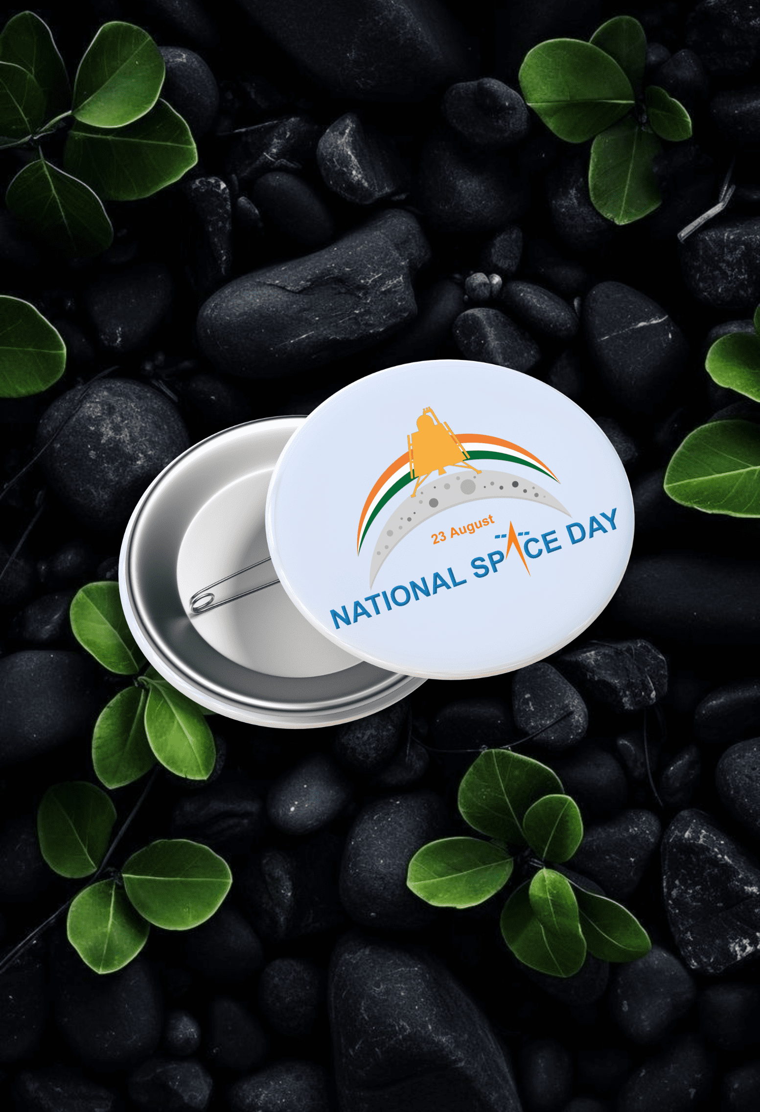 National Space Day (ISRO) Metal Pin Badges – for T-shirt, Bags, Blazer