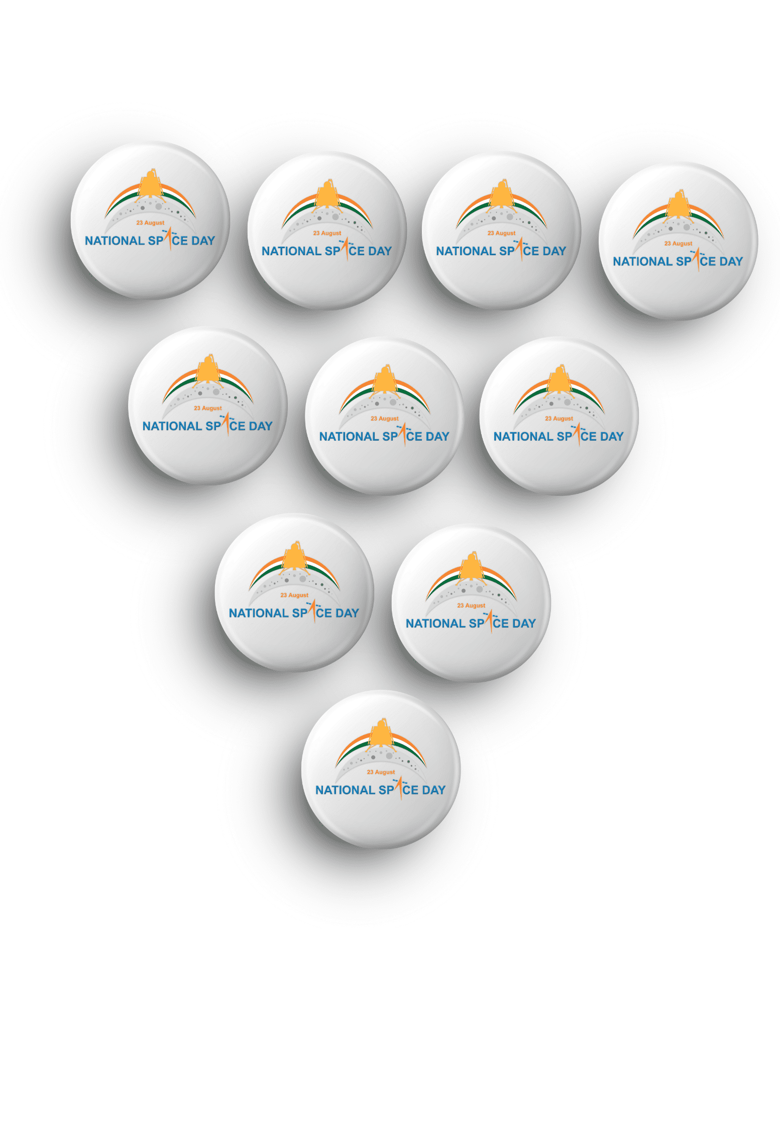 National Space Day (ISRO) Metal Pin Badges – for T-shirt, Bags, Blazer - Image 4