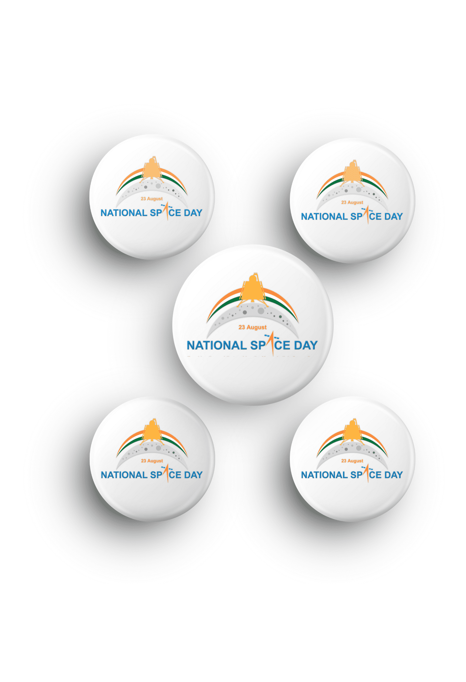 National Space Day (ISRO) Metal Pin Badges – for T-shirt, Bags, Blazer - Image 3