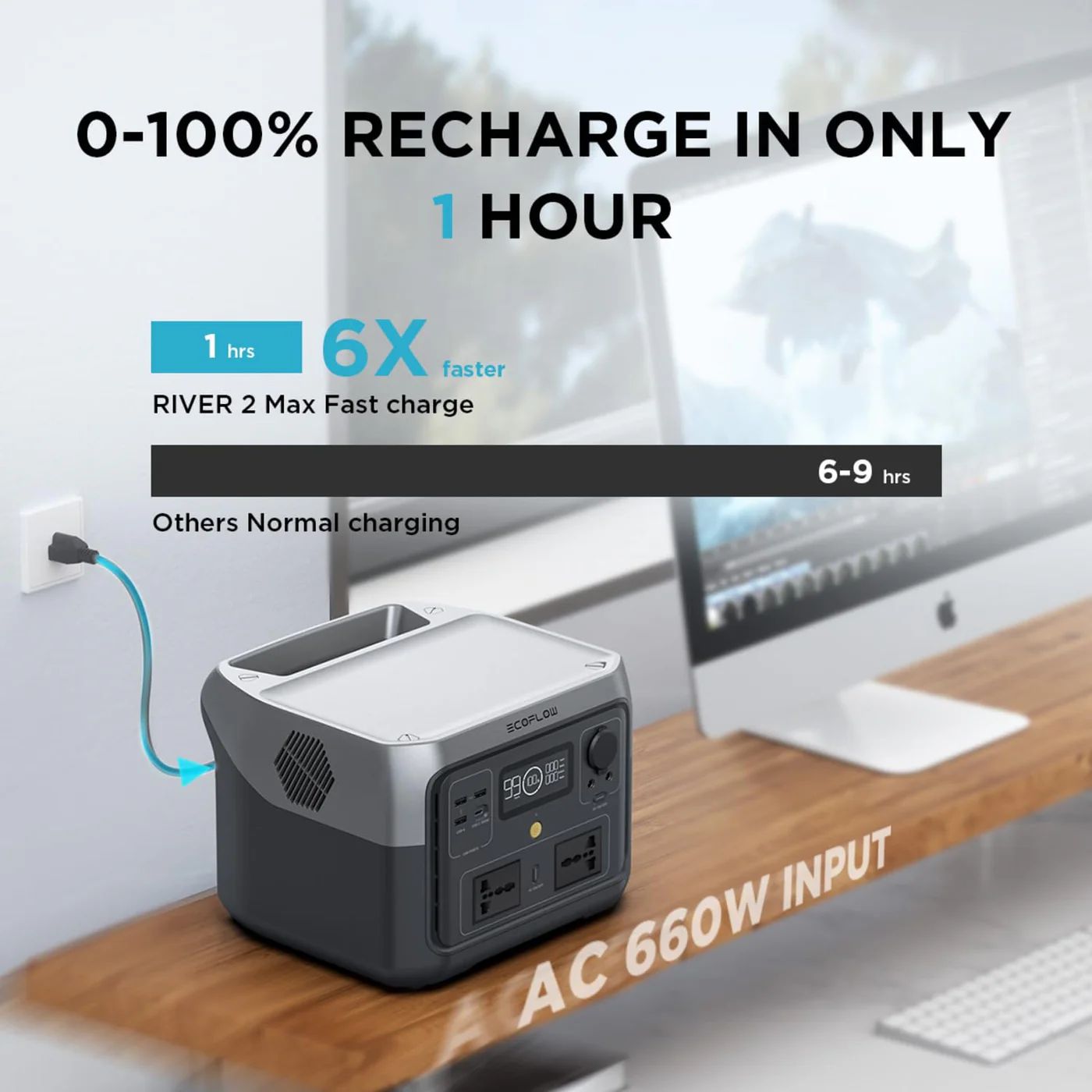 EcoFlow RIVER 2 Max Portable Power Station (512 Wh) for Computerized Telescopes and Astrophotography Gear - Image 3