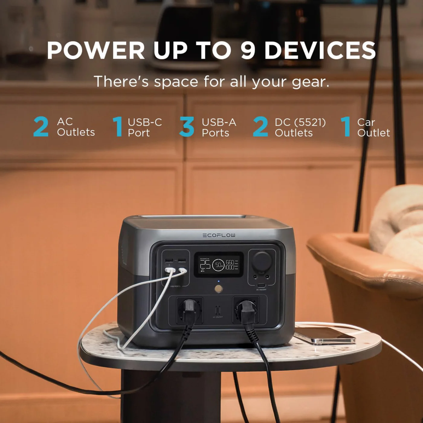 EcoFlow RIVER 2 Max Portable Power Station (512 Wh) for Computerized Telescopes and Astrophotography Gear - Image 6