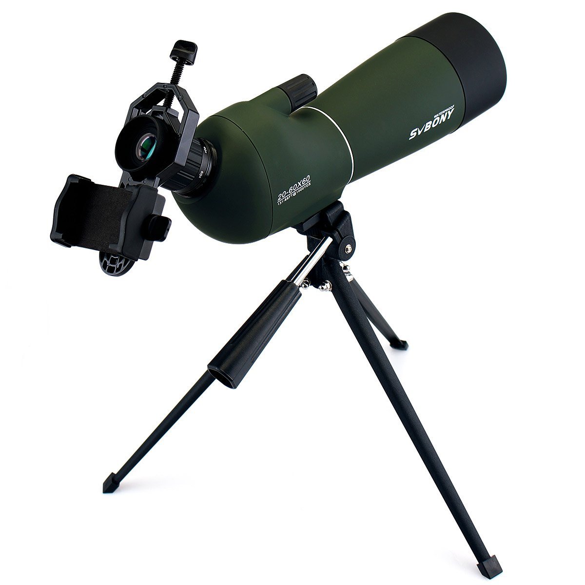 Svbony SV28 20-60X60 Spotting Scope with Smartphone Adapter and Tripod