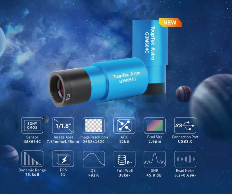 Touptek G3M664C (IMX664) Planetary Camera/Guide Camera - Image 4