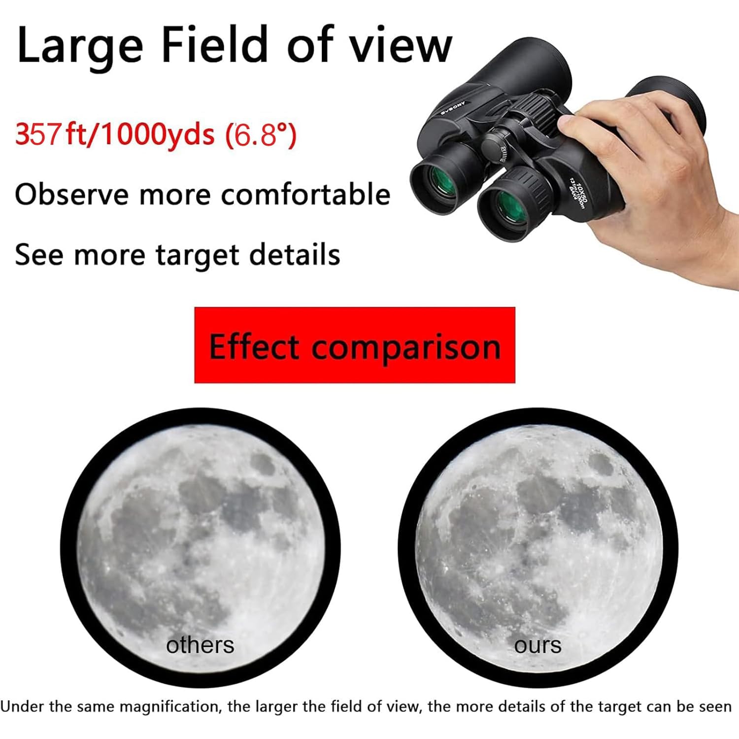 Svbony SV206 10X50 Porro Binoculars - Image 3