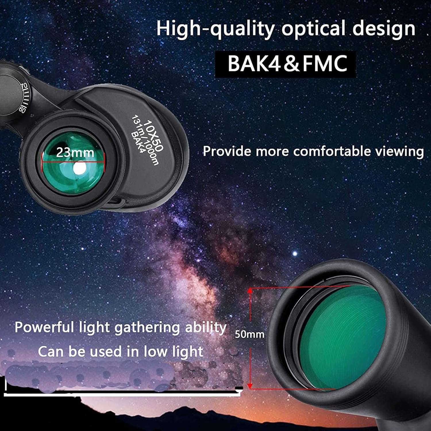 Svbony SV206 10X50 Porro Binoculars - Image 2