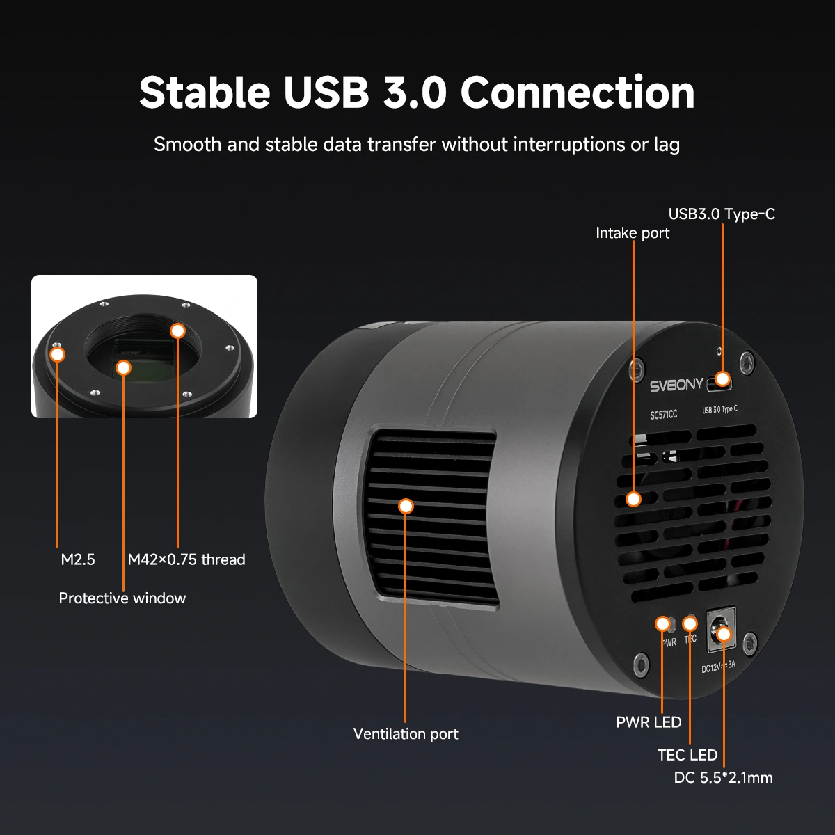 SVBONY SC571CC APS-C Color Cooled Astronomy Camera - Image 7