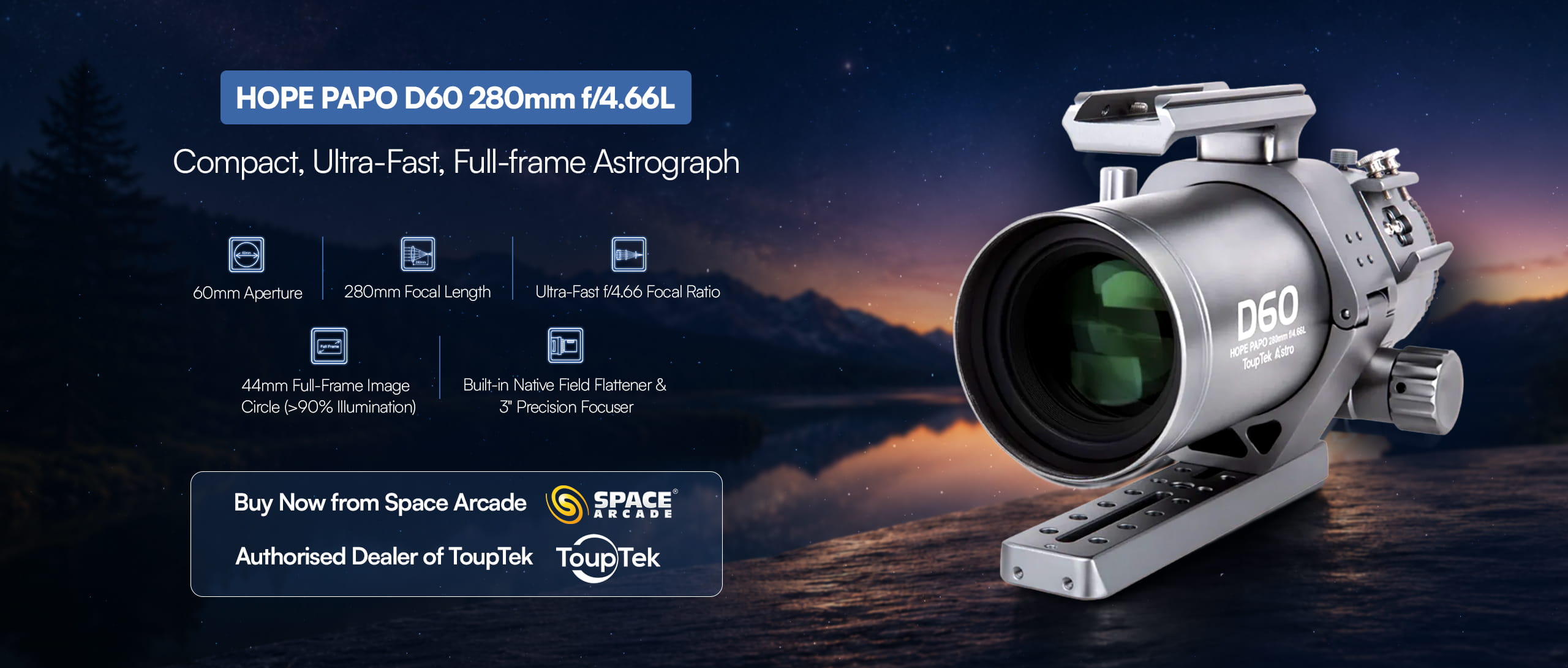 ToupTek Astro HOPE PAPO D60 280mm