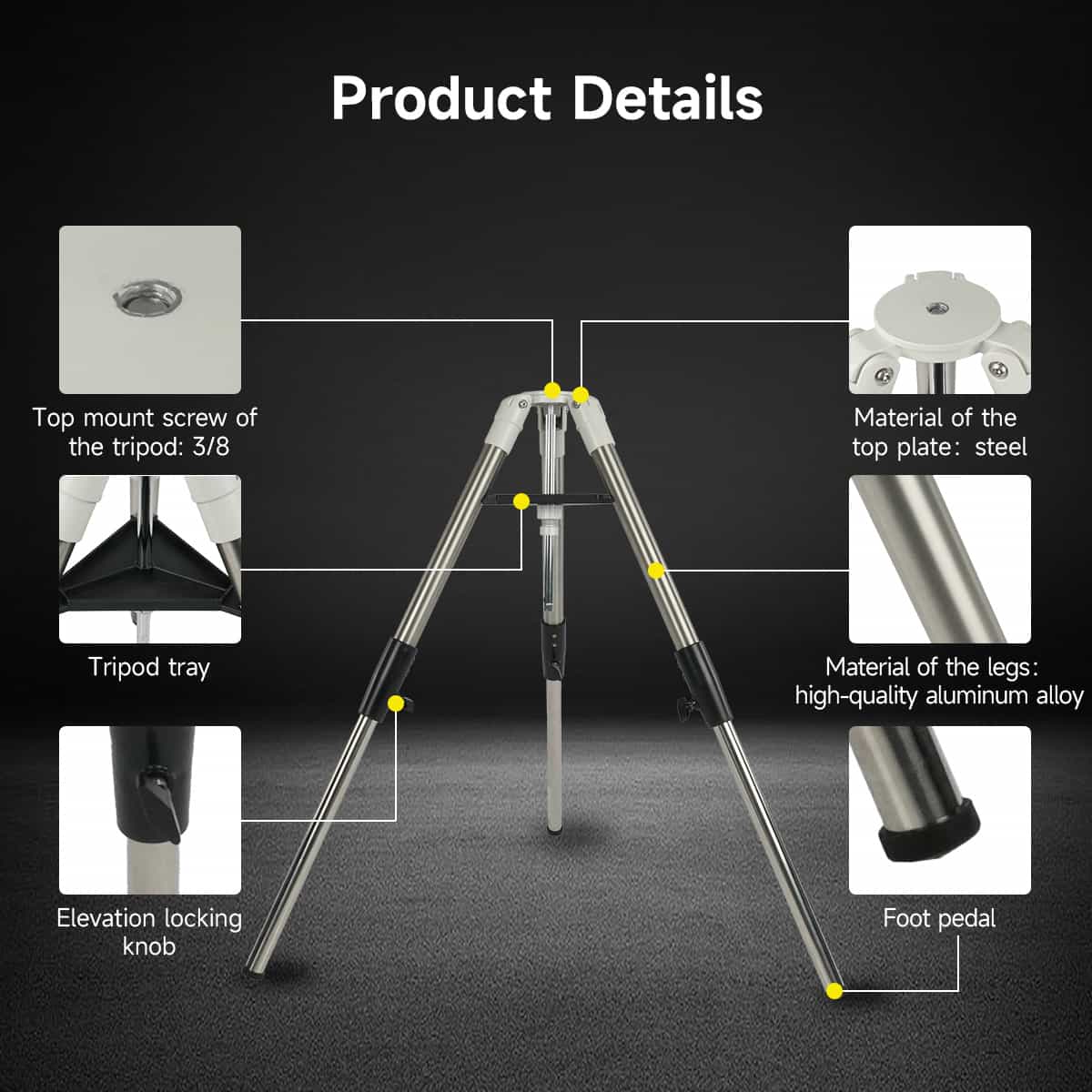 Svbony SV225 ALT-AZ Telescope Mount & Stainless Steel Tripod - Image 6