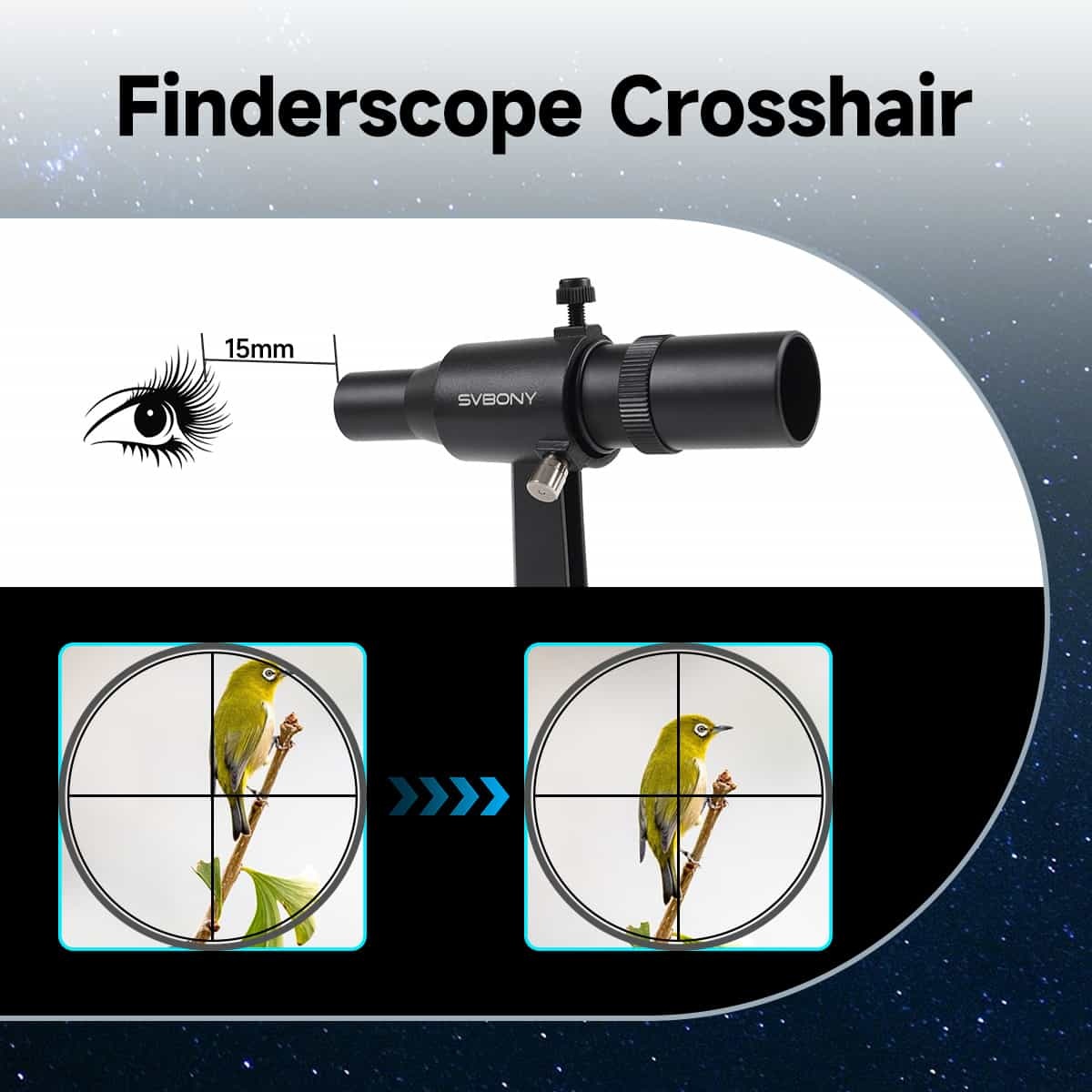 Svbony SV182 6x30 Finder Scope Straight Correct Image with Bracket - Image 5