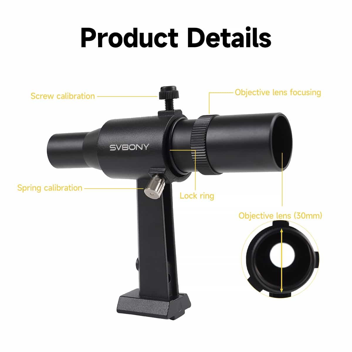 Svbony SV182 6x30 Finder Scope Straight Correct Image with Bracket - Image 7