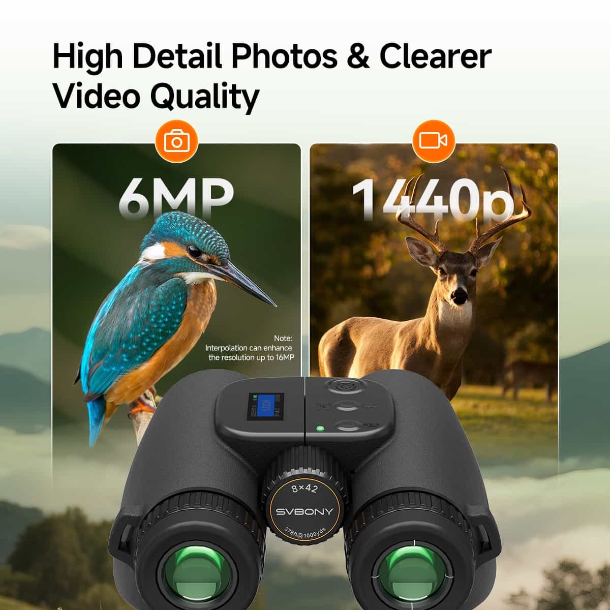 Svbony SA208 8x42 ED Binoculars with 6MP Camera for Photo and Video with Wifi - Image 5