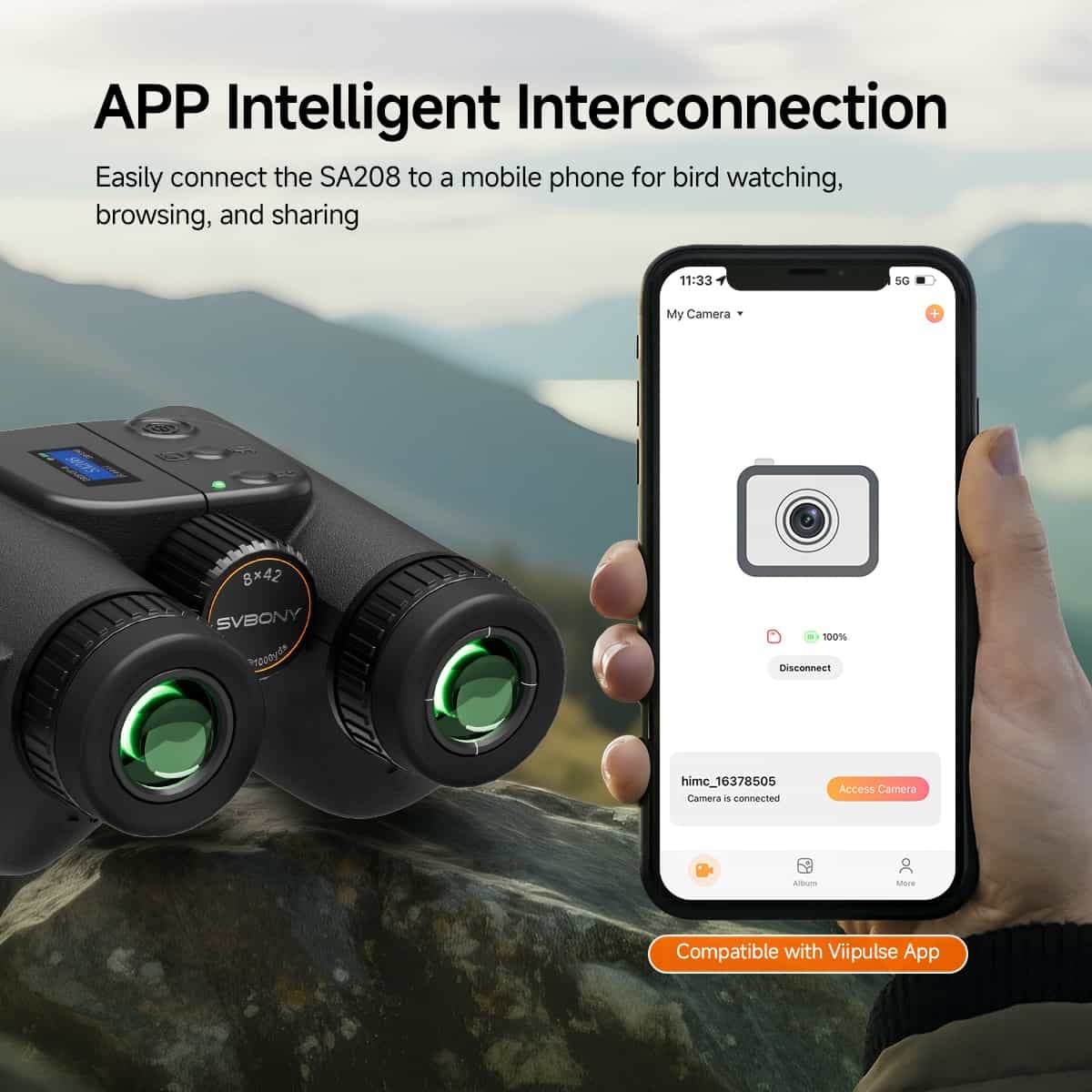 Svbony SA208 8x42 ED Binoculars with 6MP Camera for Photo and Video with Wifi - Image 8