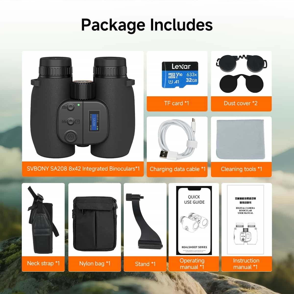 Svbony SA208 8x42 ED Binoculars with 6MP Camera for Photo and Video with Wifi - Image 9