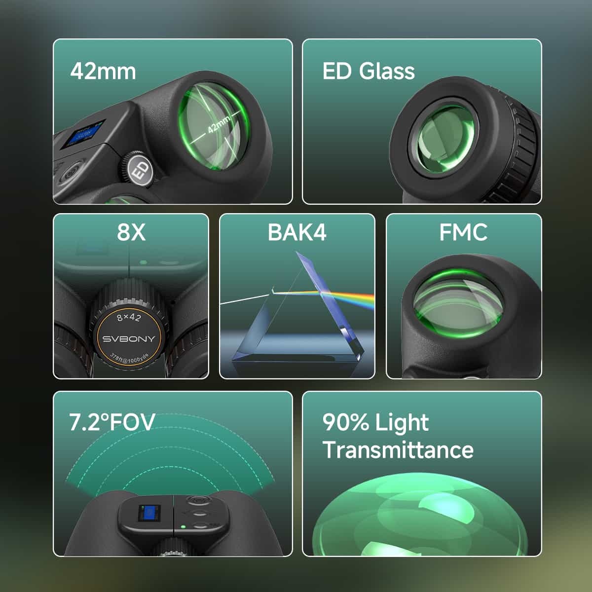 Svbony SA208 8x42 ED Binoculars with 6MP Camera for Photo and Video with Wifi - Image 7