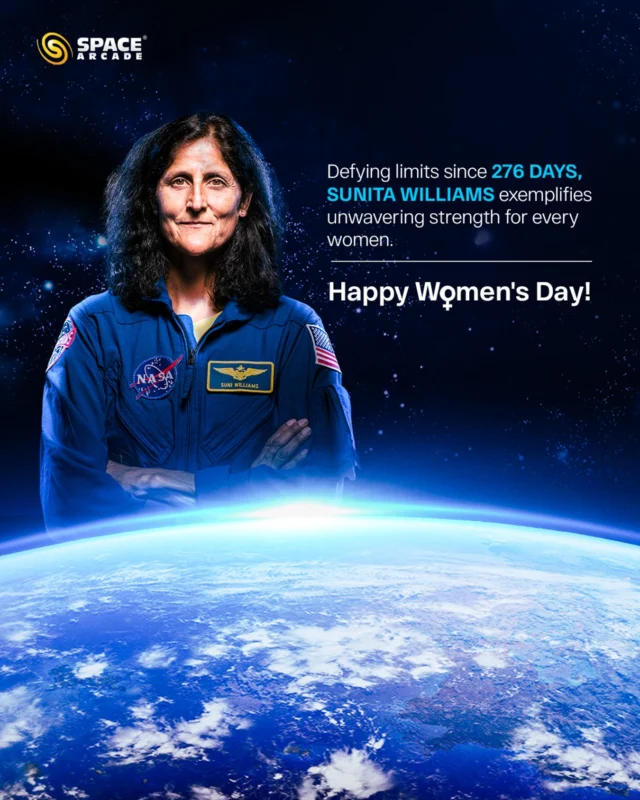 🚀 Breaking Barriers, Reaching for the Stars! 🌟

Sunita Williams has spent 276 days in space, proving that strength, resilience, and determination know no bounds. 💪✨

This Women’s Day, we celebrate the fearless women who push the limits of possibility and inspire generations to dream beyond the skies! 💫🌍

Happy Women’s Day! 🚀

#HappyWomensDay #SunitaWilliams #WomenInSpace #BreakingBarriers #SpaceArcade #InspiringWomen #AstronautLife