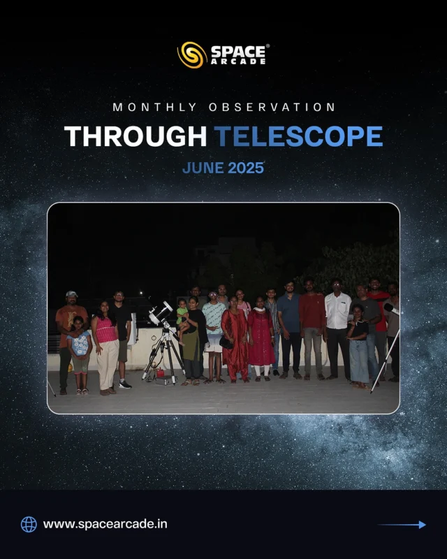 Glimpses from the Universe – June Monthly Telescopic Observation Highlights! 🔭From the rugged lunar craters to the striking red glow of Mars, our telescopes brought the cosmos a little closer this month. ✨The events sparked curiosity and excitement among astronomy enthusiasts, offering a chance to explore new telescopes and dive deeper into the wonders of the night sky.🔭 Keep looking up—there’s always a story written in the stars.
#TelescopeObservation #SpaceArcade #StargazingMoments #Junesky #AstronomyLovers #CosmicJourney #DeepSkyViews