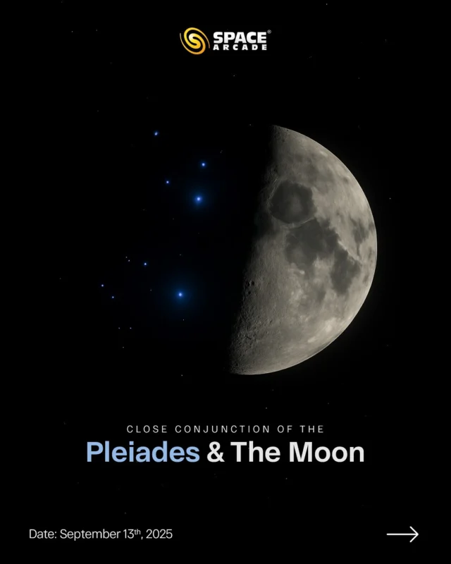 On the night of 12–13 September 2025
witness the Moon glide past the Pleiades star cluster (Seven Sisters) in Taurus. Best viewed after 10:15 pm till sunrise, this close conjunction is a treat for binoculars & telescopes alike. 🔭💫

#MoonAndPleiades #CelestialConjunction #Stargazing #AstronomyLovers #SpaceIndia #NASA #ISRO