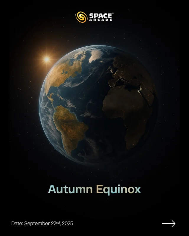 Today, 22nd September 2025, we welcome the Autumn Equinox!
On this day, the Sun crosses the celestial equator, giving nearly equal hours of day and night across the globe. 🌍
For the Northern Hemisphere, it marks the start of autumn, a season of longer nights, crisp skies, and stargazing opportunities. 🌌

Fun Fact: “Equinox” comes from Latin, meaning equal night!

#AutumnEquinox #Equinox2025 #SpaceArcadeIndia #AstronomyFacts #CelestialEvents #SkyWatch #CosmicBalance #AstronomyLovers #StargazingIndia #explore