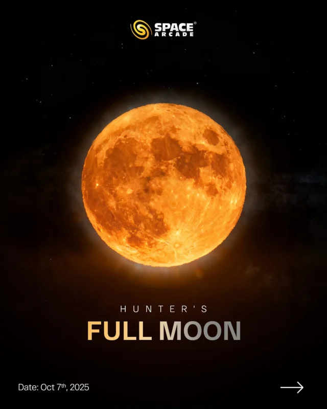 Look up — the Hunter’s Full Moon is lighting up the sky on 7th October 🌕✨

A golden reminder that the universe always puts on the best shows, you just have to look up!

#HuntersMoon #FullMoon #SpaceArcade #Stargazing #NightSky #CosmicWonder #MoonWatch #OctoberSky #CelestialEvent #SpaceLovers #explore