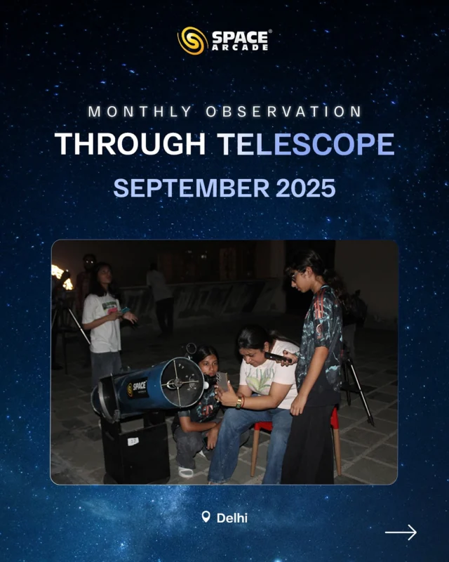 Through the lens, into the universe! 🔭✨
Here’s a glimpse of our September 2025 Telescope Observation Sessions where every gaze revealed new cosmic wonders and every night turned into a journey among the stars. 🌙🌌
#SpaceArcade #TelescopeObservation #AstronomyLovers #StargazingNights #CelestialExperience #CosmicJourney #September2025 #ExploreTheUniverse