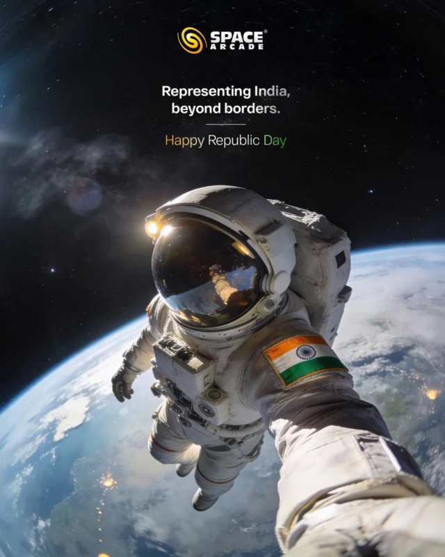 This Republic Day, we celebrate the courage, innovation, and curiosity that take our nation from Earth to the endless universe. 🚀🌍
Here’s to dreaming big, exploring further, and representing India on every frontier.

Happy Republic Day from Space Arcade
Your window to the universe 🌌

#RepublicDay #SpaceArcade #IndiaInSpace #ProudlyIndian #SkyIsNotTheLimit IndianInnovation