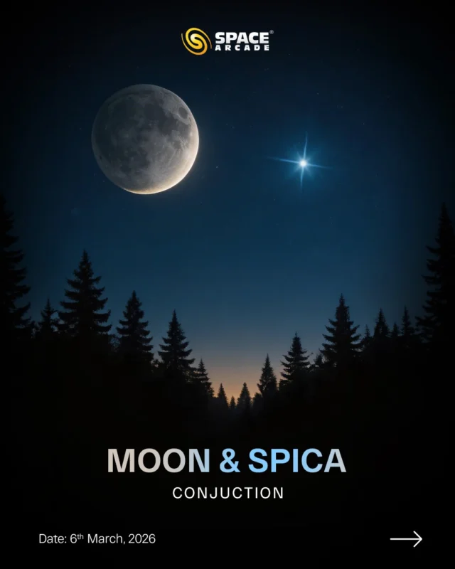 A beautiful celestial pairing awaits in the night sky. 🌙✨
On 6th March, the Moon will appear close to Spica, the brightest star in the Virgo constellation, creating a stunning cosmic sight.

Look towards the eastern sky after sunset and watch this graceful alignment light up the night. A simple reminder that the universe always has something magical to show.

#MoonSpicaConjunction #Spica #Moon #CelestialEvents #NightSky Stargazing Astronomy CosmicEvents SkyWatch SpaceLovers