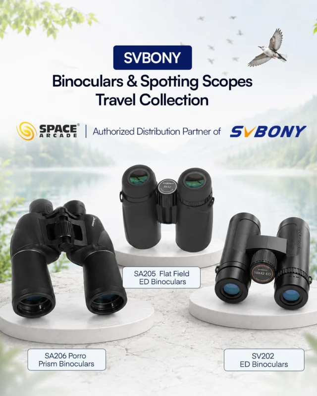 Explore beyond the naked eye. 🔭✨
From birdwatching trails to mountain escapes, SVBONY binoculars & spotting scopes are built for every adventure.

Premium optics, crystal-clear views, and travel-ready performance — now available with Space Arcade, Authorized Distribution Partner of SVBONY.

See nature closer than ever before. 🌿🦅

#SVBONY #SpaceArcade #Binoculars #SpottingScope #BirdWatching NatureLovers TravelGear OutdoorAdventure ExploreBeyond WildlifePhotography Optics AdventureReady