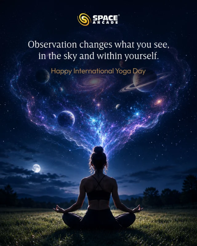 The universe teaches us to look outward. Yoga teaches us to look within.

Both begin with the same thing observation.

This International Yoga Day, take a moment to pause, breathe, and connect with the vast cosmos outside and the infinite space within.

Happy International Yoga Day. 🧘✨🌌

#InternationalYogaDay #YogaDay #SpaceArcade #Mindfulness #CosmicConnection LookWithin LookUp Universe YogaAndSpace InnerPeace