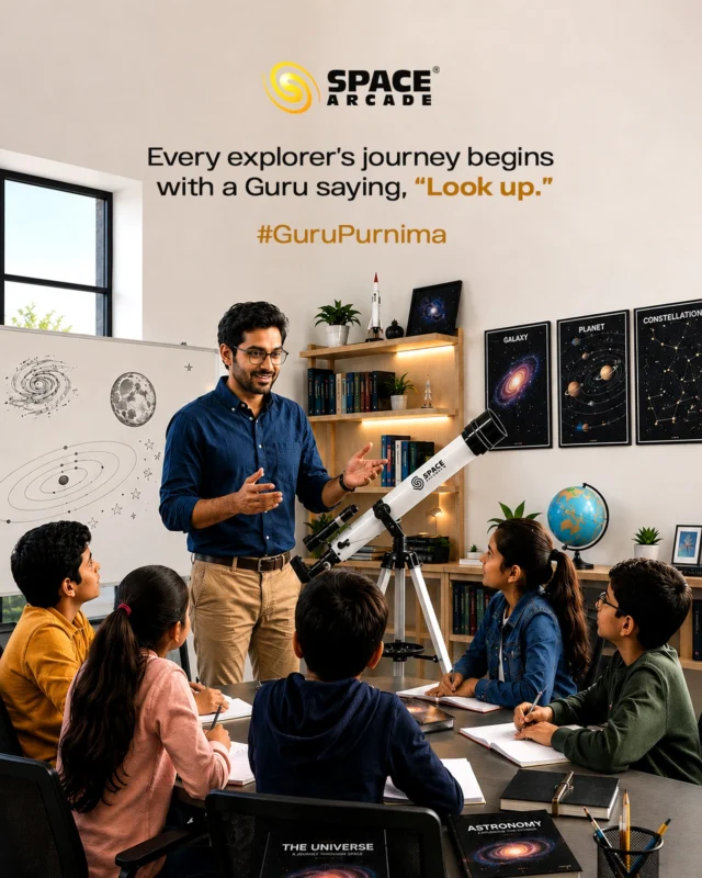 Every great discovery begins with a teacher who inspires curiosity. ✨🔭

This Guru Purnima, we celebrate the mentors who encourage us to ask questions, dream bigger, and always look up. Their guidance doesn’t just teach us about the stars it helps us find our own path.

Happy Guru Purnima to every teacher, mentor, and guide who lights the way to knowledge. 🌕💛

#GuruPurnima #SpaceArcade #Astronomy #SpaceEducation #ExploreTheUniverse STEMEducation ScienceForEveryone Skywatching LearnAstronomy KeepLookingUp